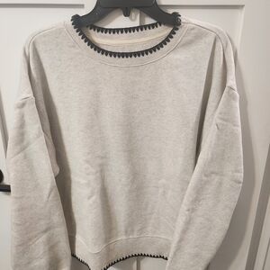 Thread & Supply Cream and Black Sweatshirt